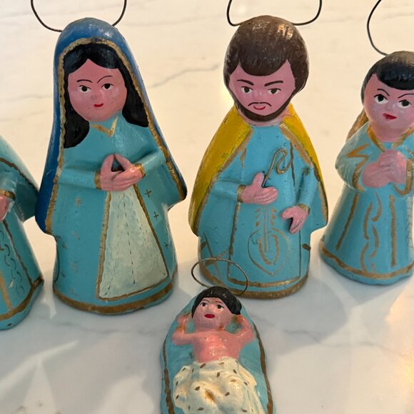 Nativity Scene Set - Mexican Tonala Blue Style - Picture 7 of 11